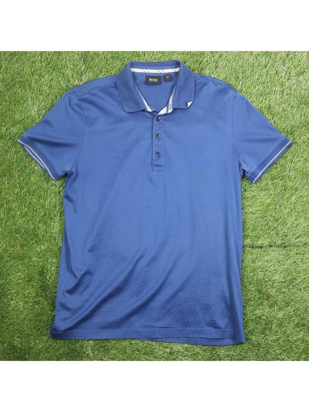 Hugo Boss Men's Blue and Navy Polo-shirt